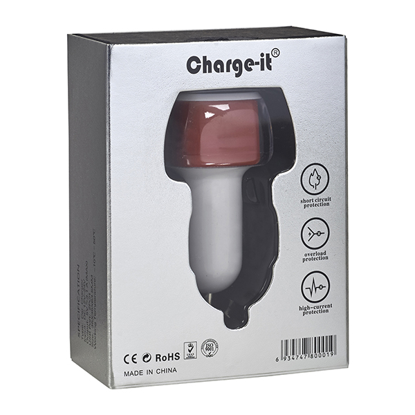 מטען כפול לרכב Charge-It 3.1A)  2.1A+1A  סה"כ) ZA-4070